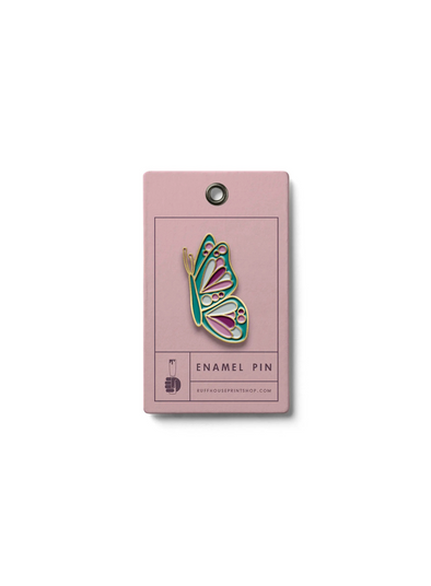 Butterfly Enamel Pin from Ruff House Print Shop