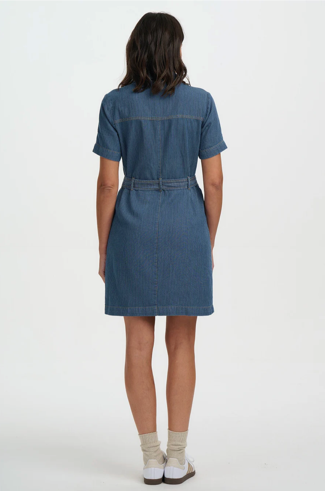 Sugarhill Tasha Mini Dress Blue Stripe Denim