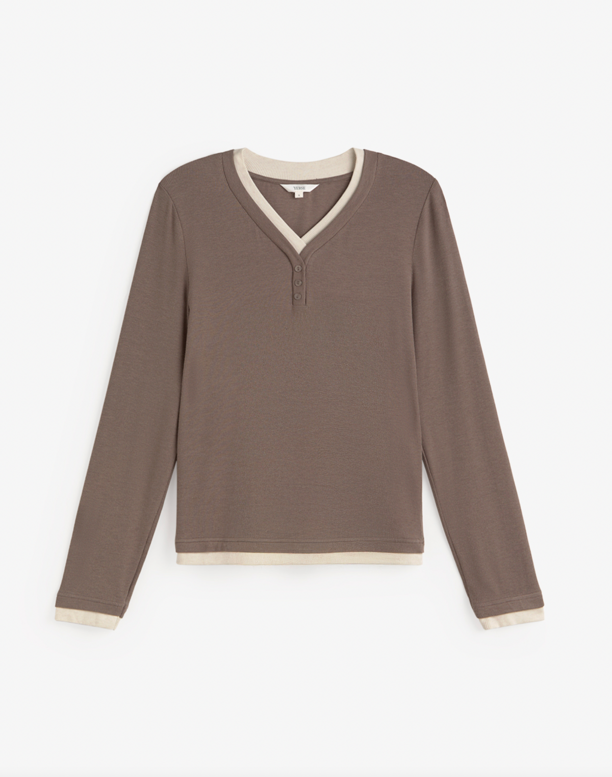 Yerse Miranda Double Layered Long Sleeve in Camel