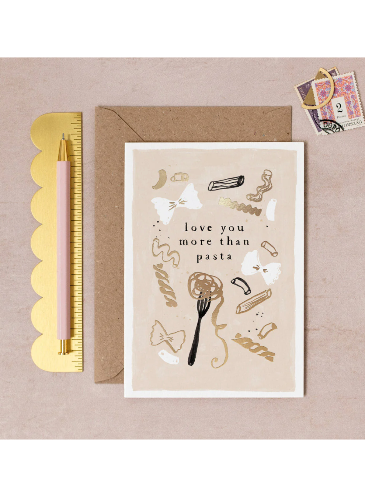 Love You More Than Pasta Card from Sister Paper Co.