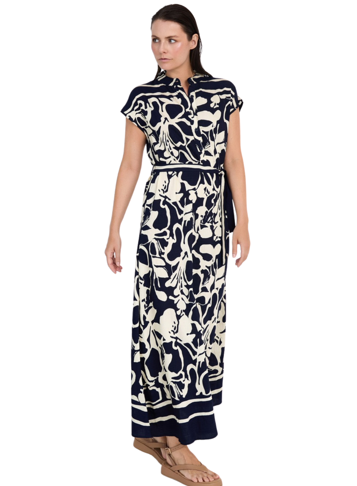 Skatïe Abstract Print Dress in Navy
