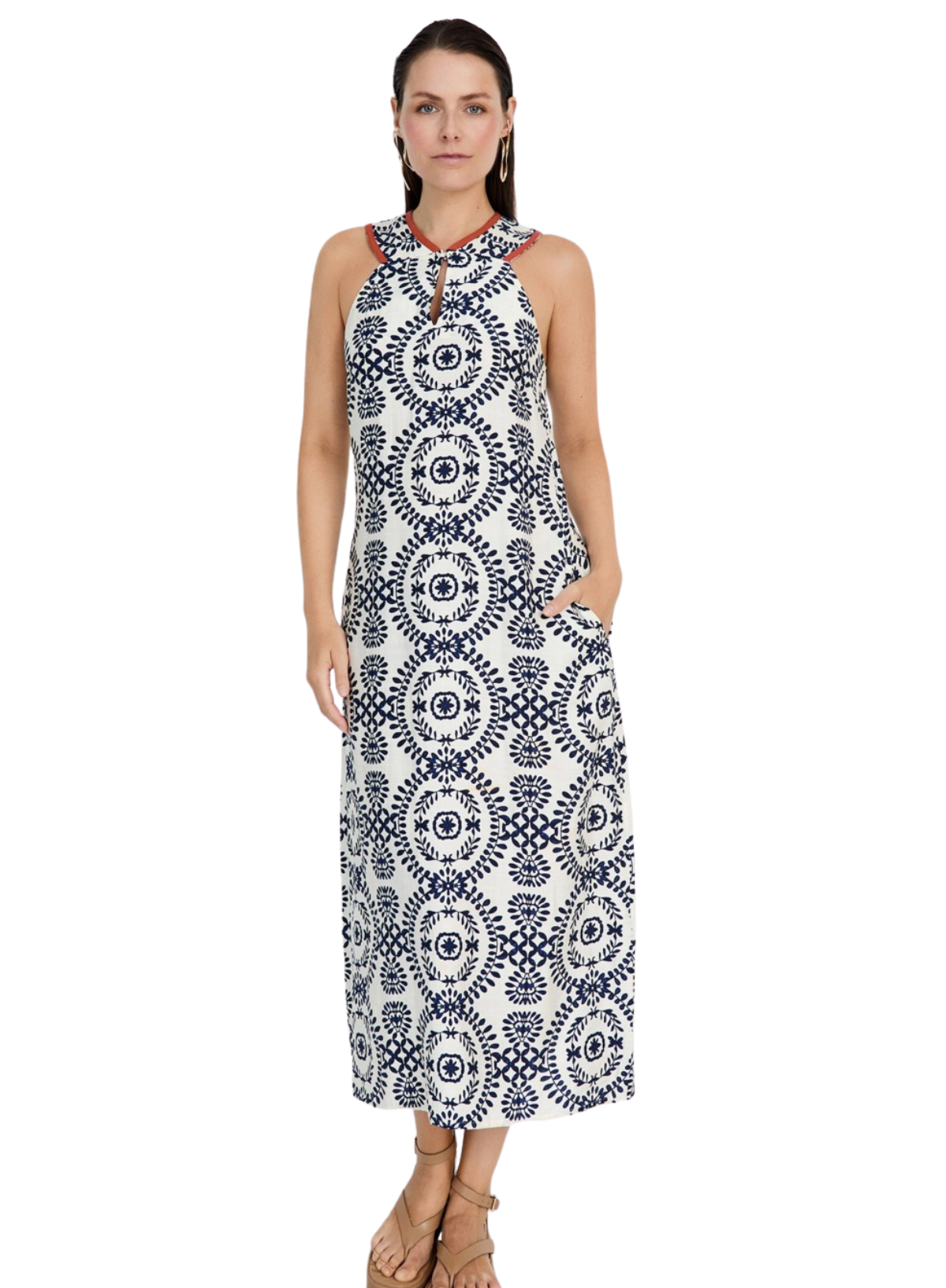 Skatïe Ethnic Print Dress in Marine