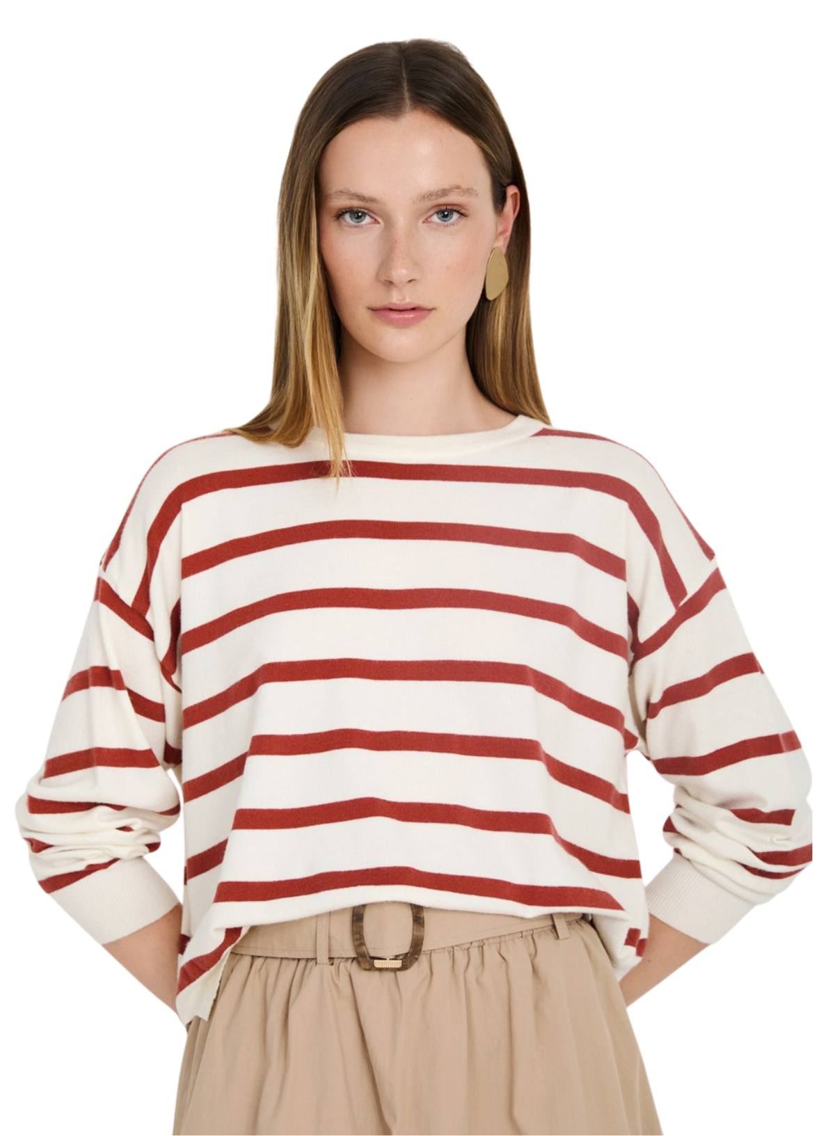 Skatïe Sailor Striped Sweater in Tandori