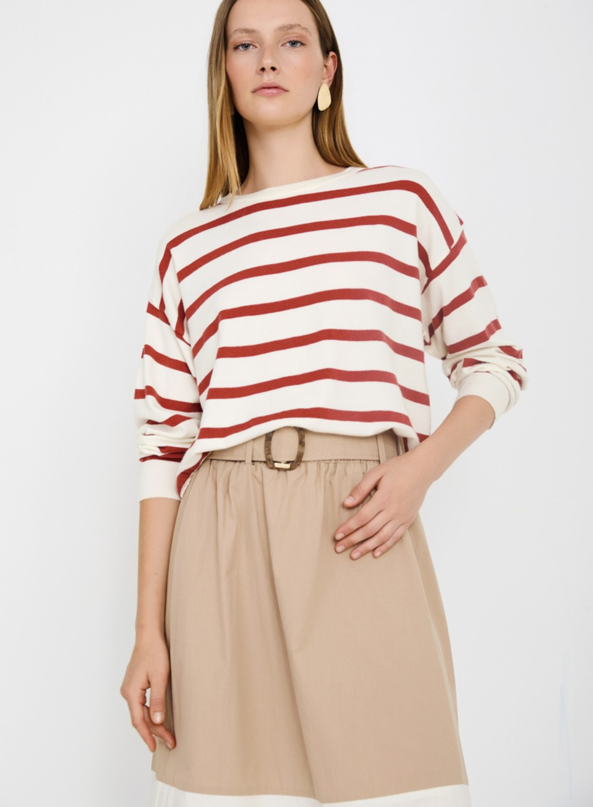 Skatïe Sailor Striped Sweater in Tandori