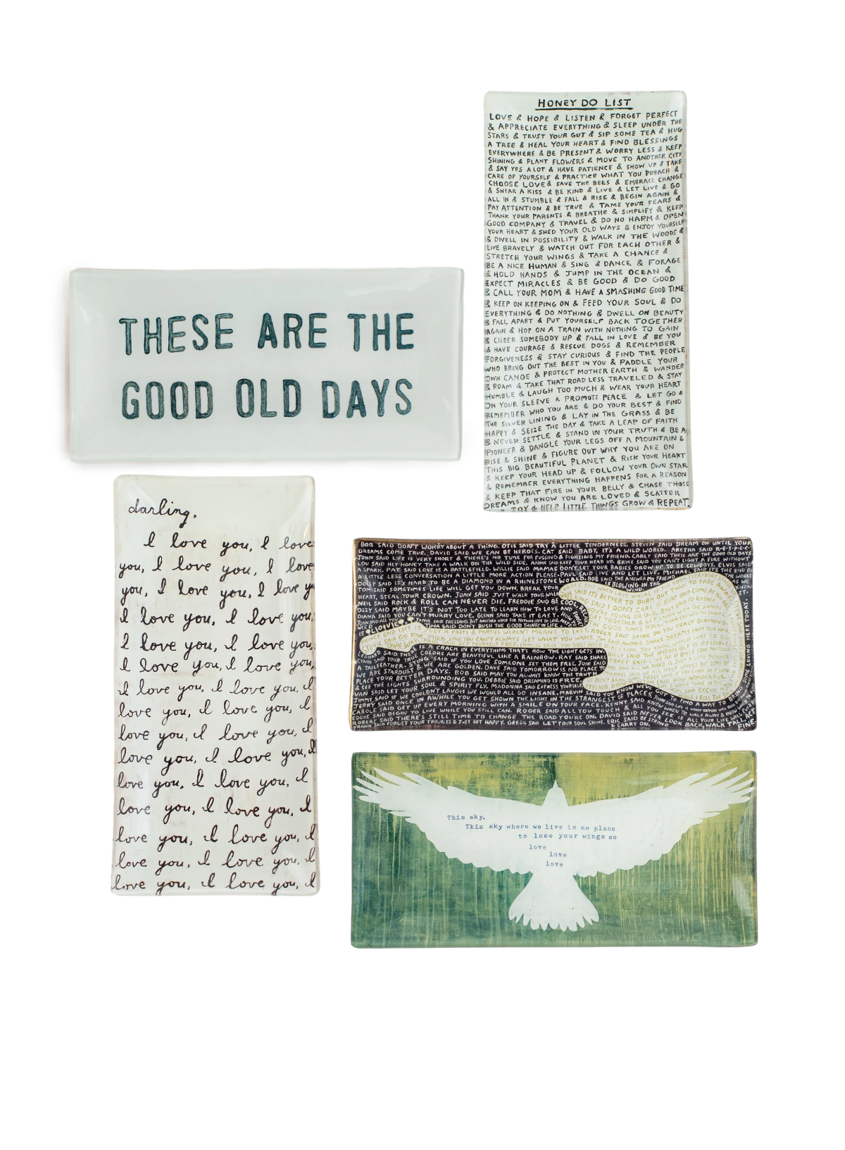 Sugarboo Small Rectangle Decoupage Plate Assorted