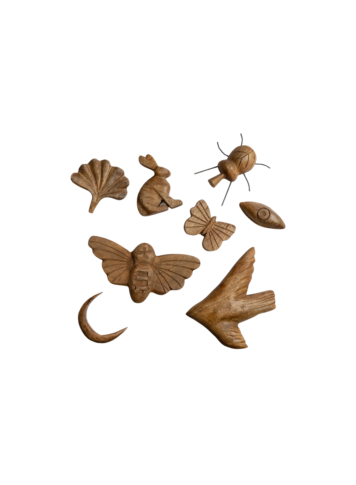 Sugarboo Hand Carved Wooden Symbols and Creatures