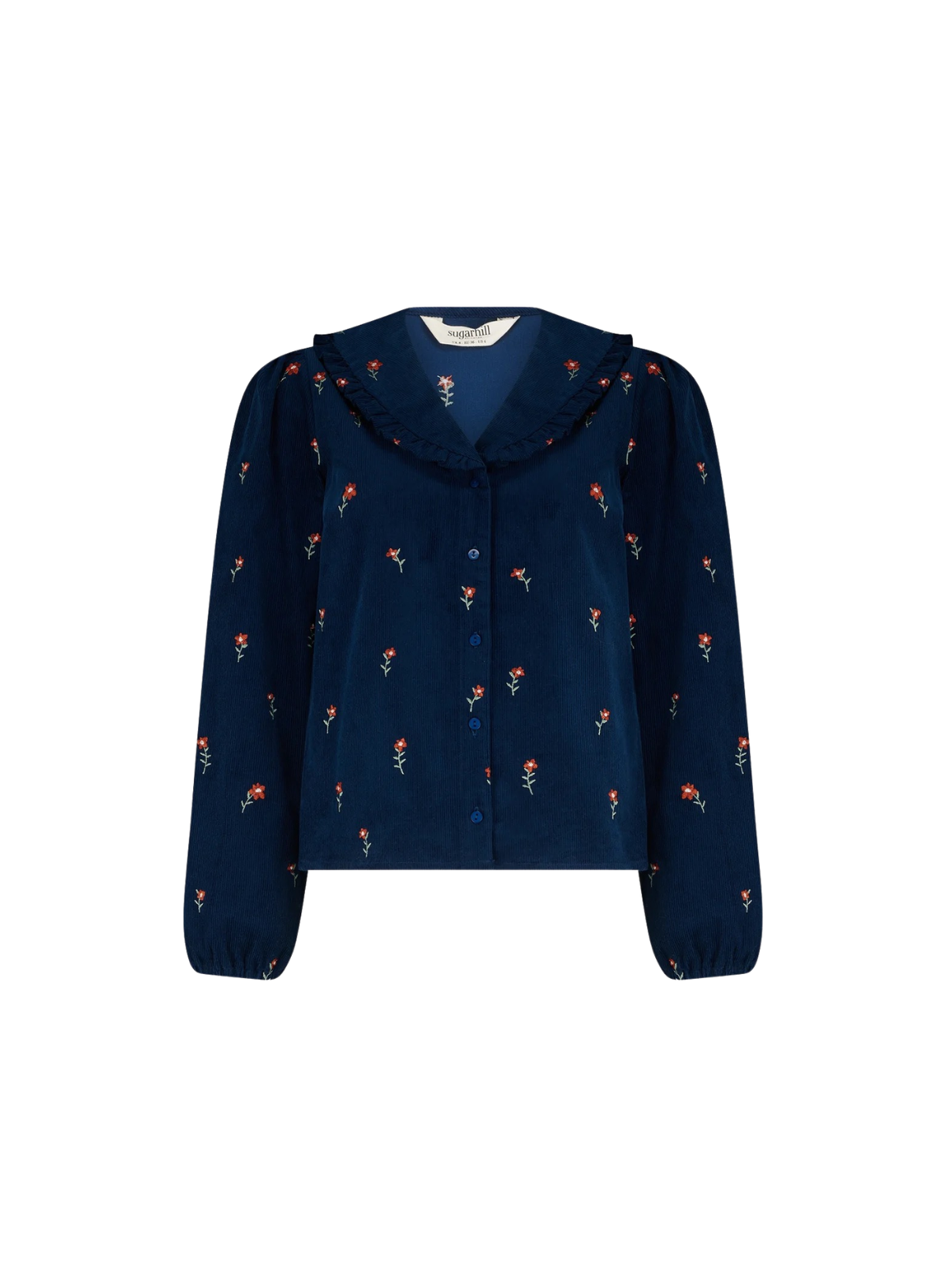 Sugarhill Bea Cord Blouse in Teal Ditsy Floral