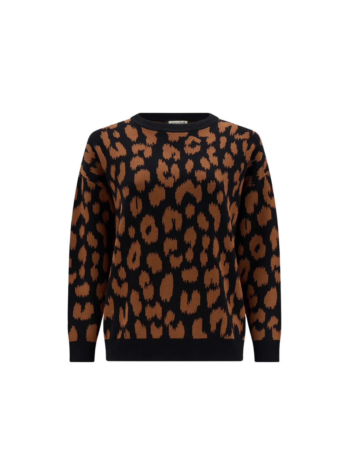 Sugarhill Myla Jumper in Black Brown Leopard