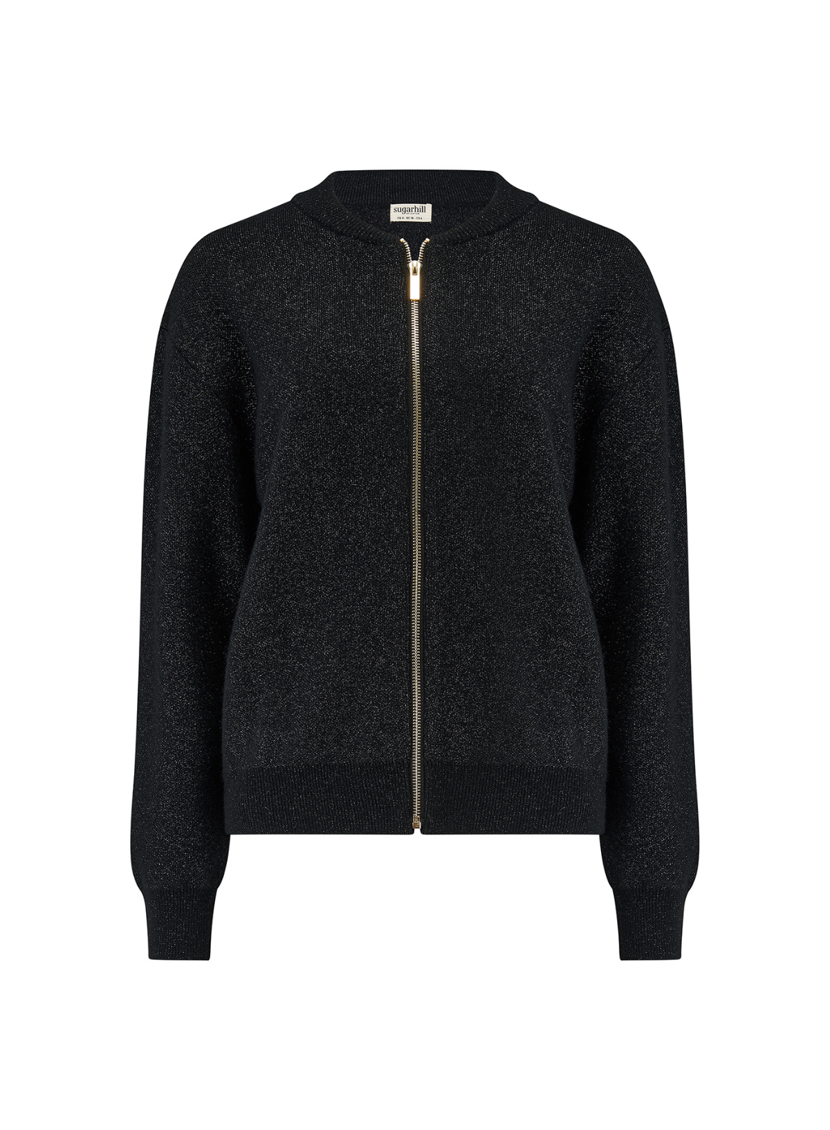 Sugarhill Brighton Solana Black Sparkle Bomber Jacket