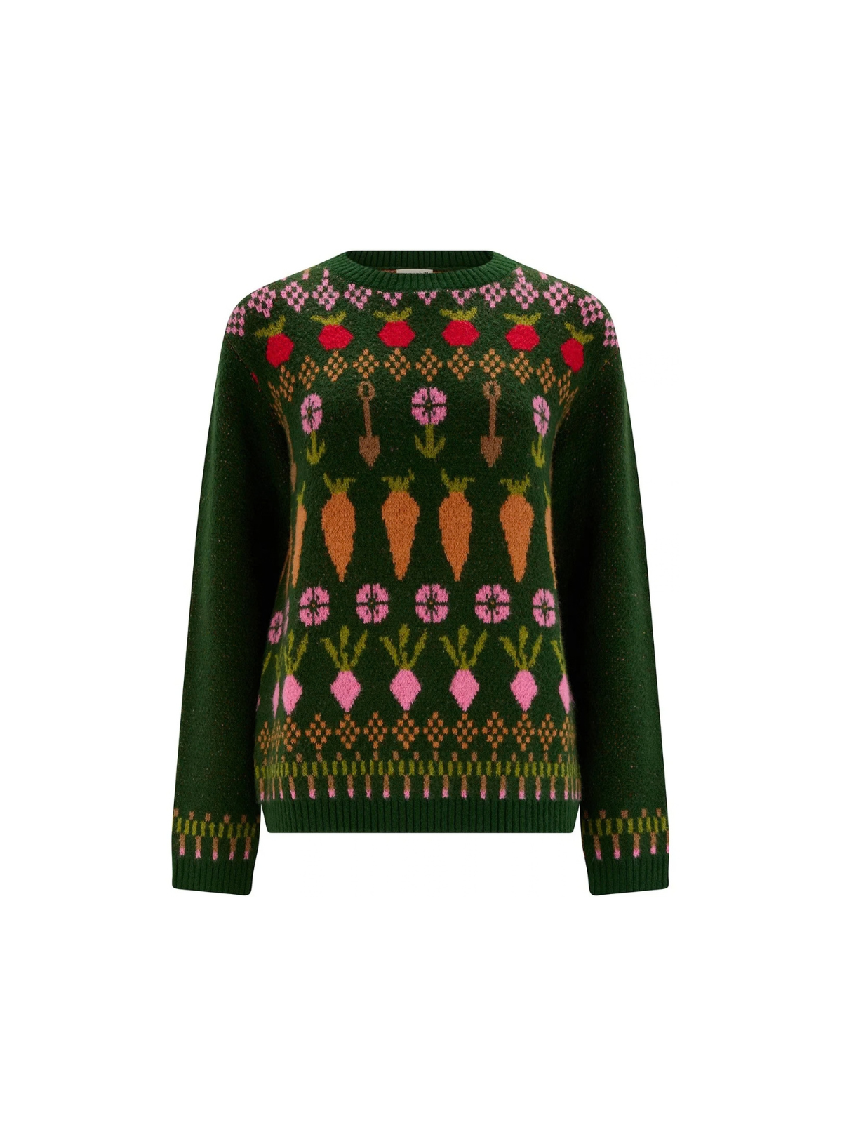 Sugarhill Laverne Jumper in Green Allotment Fairisle