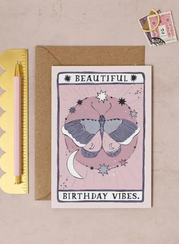 Moth Birthday Vibes Card from Sister Paper Co.