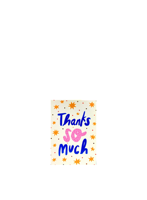 Thank you Patterned Stars Gold Card from Kerrie Illustrates