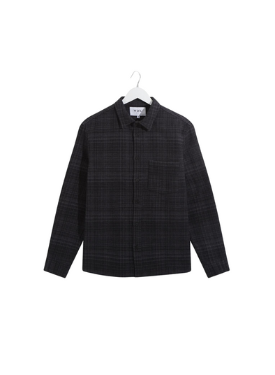 Shelly LS Shirt in Mesh Check Charcoal from Wax London