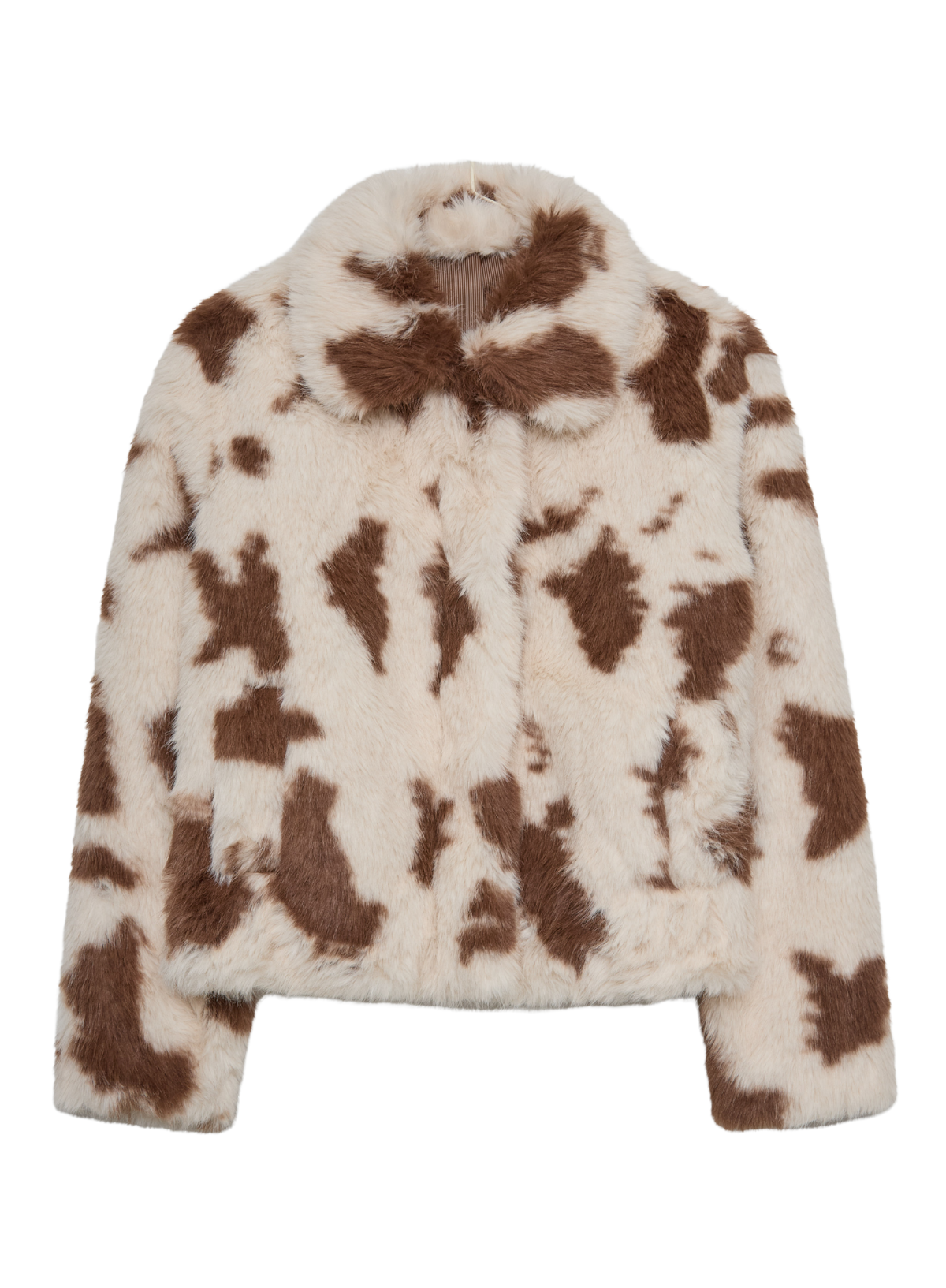Brown and white fur coat on a white background