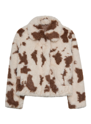 Brown and white fur coat on a white background