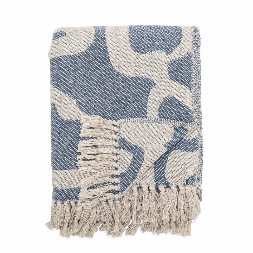 Bloomingville Salobre Blue Recycled Cotton Throw