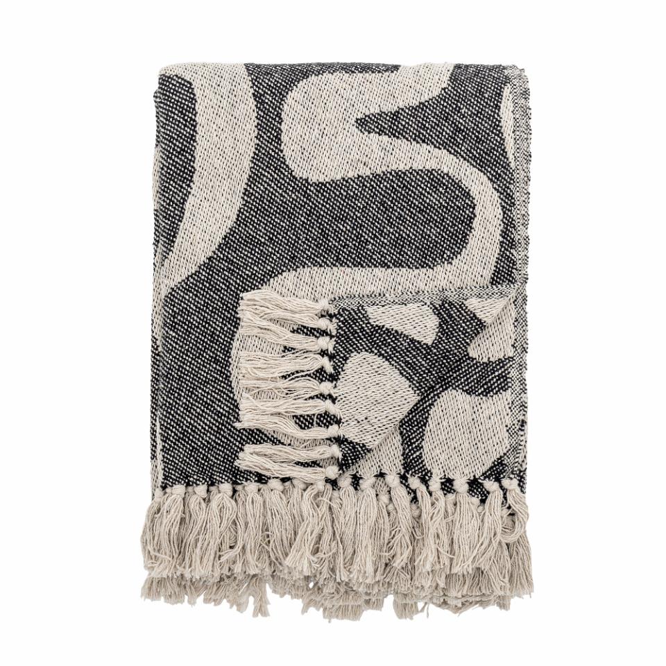 Bloomingville Salobre Black Recycled Cotton Throw