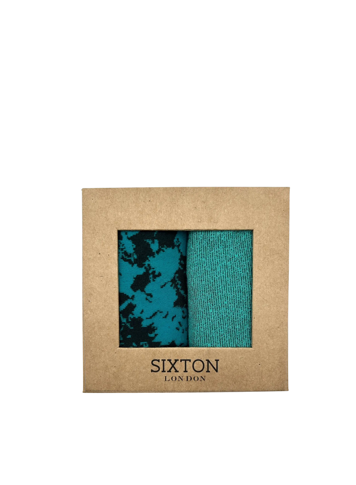 Turquoise Floral Mix Duo Sock Box from Sixton
