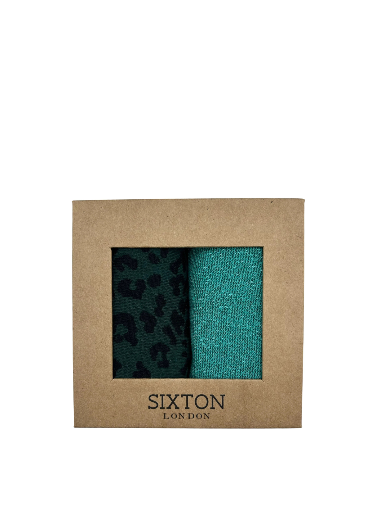 Turquoise Tokyo and Leopard Sock Box Duo from Sixton