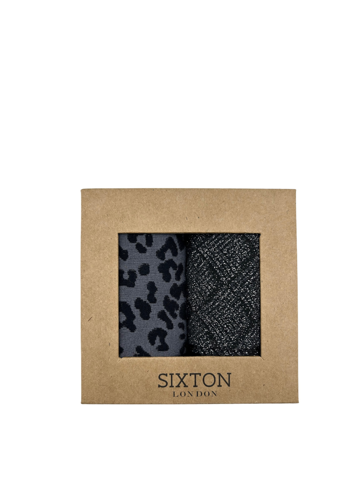 Leopard and Paris Charcoal Sock Box Duo from Sixton