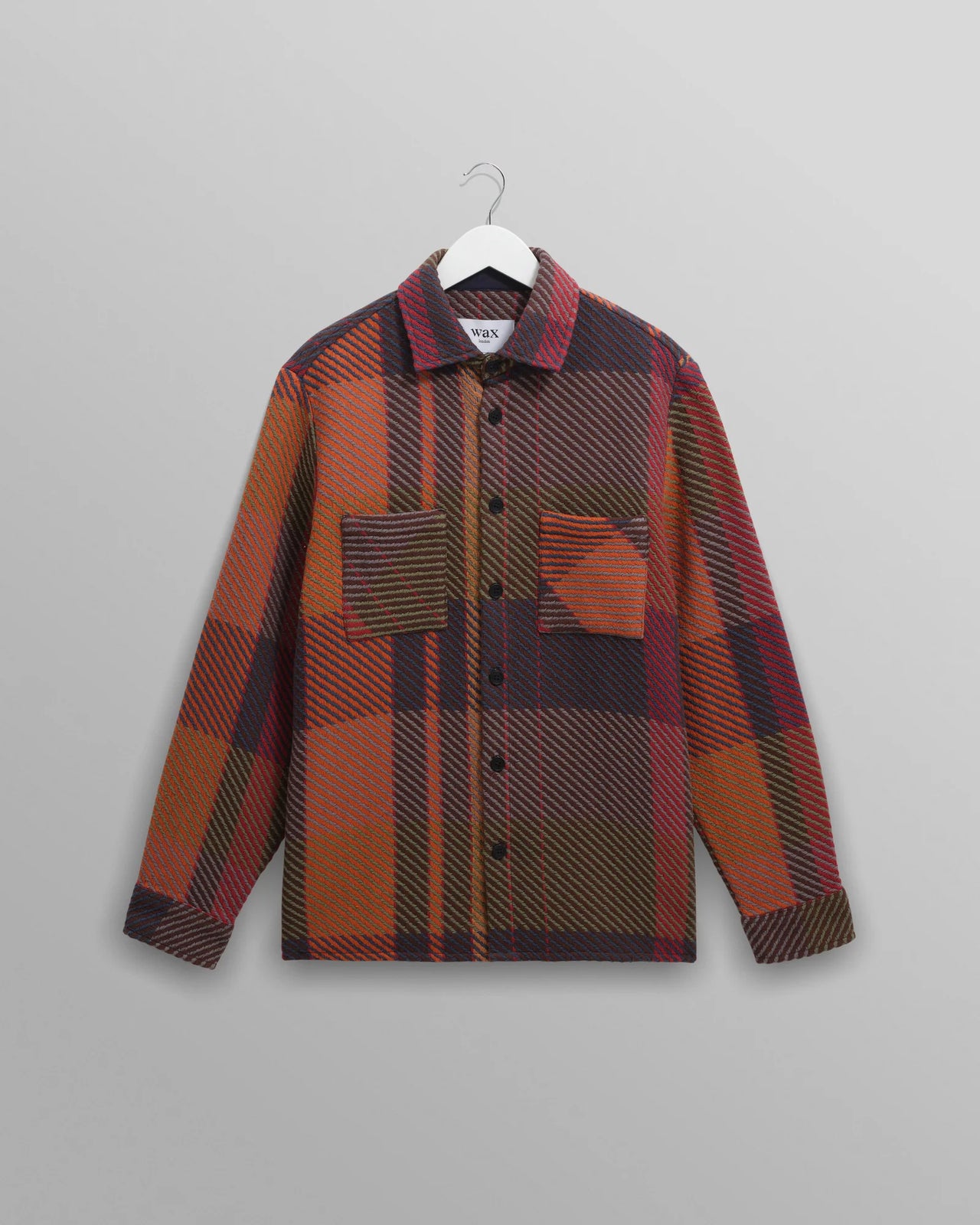 Wax London Whiting - Orange And Multicolour Tempo Check Overshirt