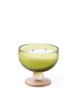 Aura 170g Green & Blush Tinted Glass Goblet - Misted Lime from Paddywax