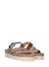 Balou Hairon Leather Sandals in Pixel Off White Black from Maruti