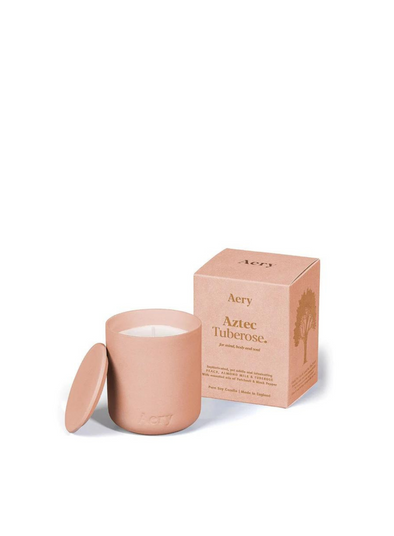 Aztec Tuberose Scented Candle - Peach Almond Milk & Tuberose from Aery Living