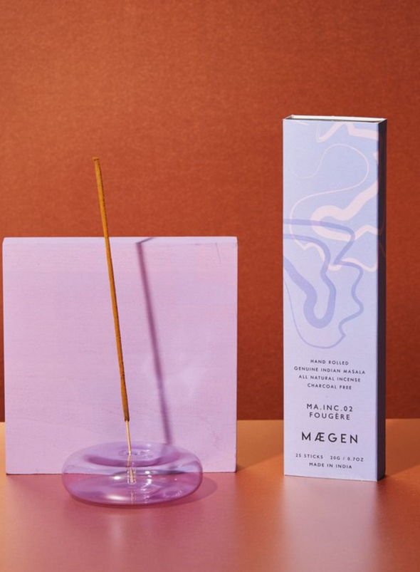 Dimple Glass Incense Holder - Lavender from MÆGEN