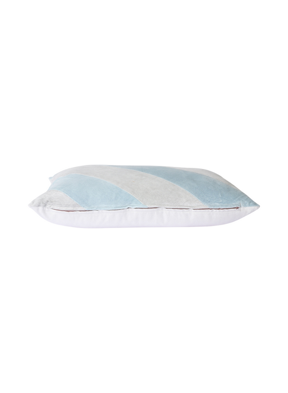 Striped Velvet Cushion Ice Blue from HK Living