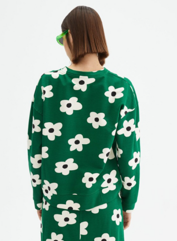 Sweatshirt in Green Bold Flowers from Compañia Fantastica