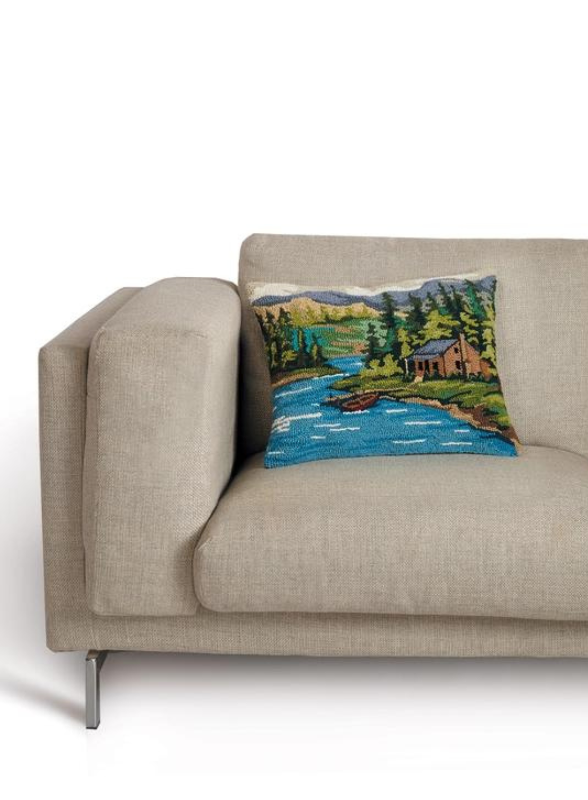 Cabin By Lake Hook Pillow from Peking Handicraft