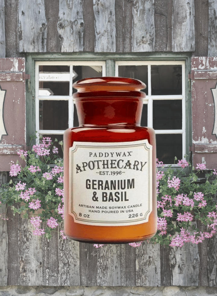 Apothecary Geranium and Basil Candle from Paddywax