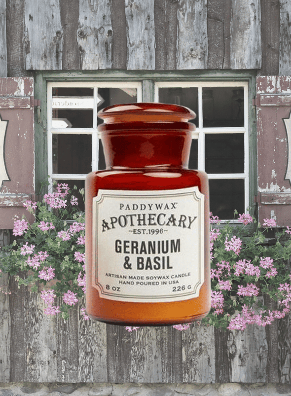 Apothecary Geranium and Basil Candle from Paddywax