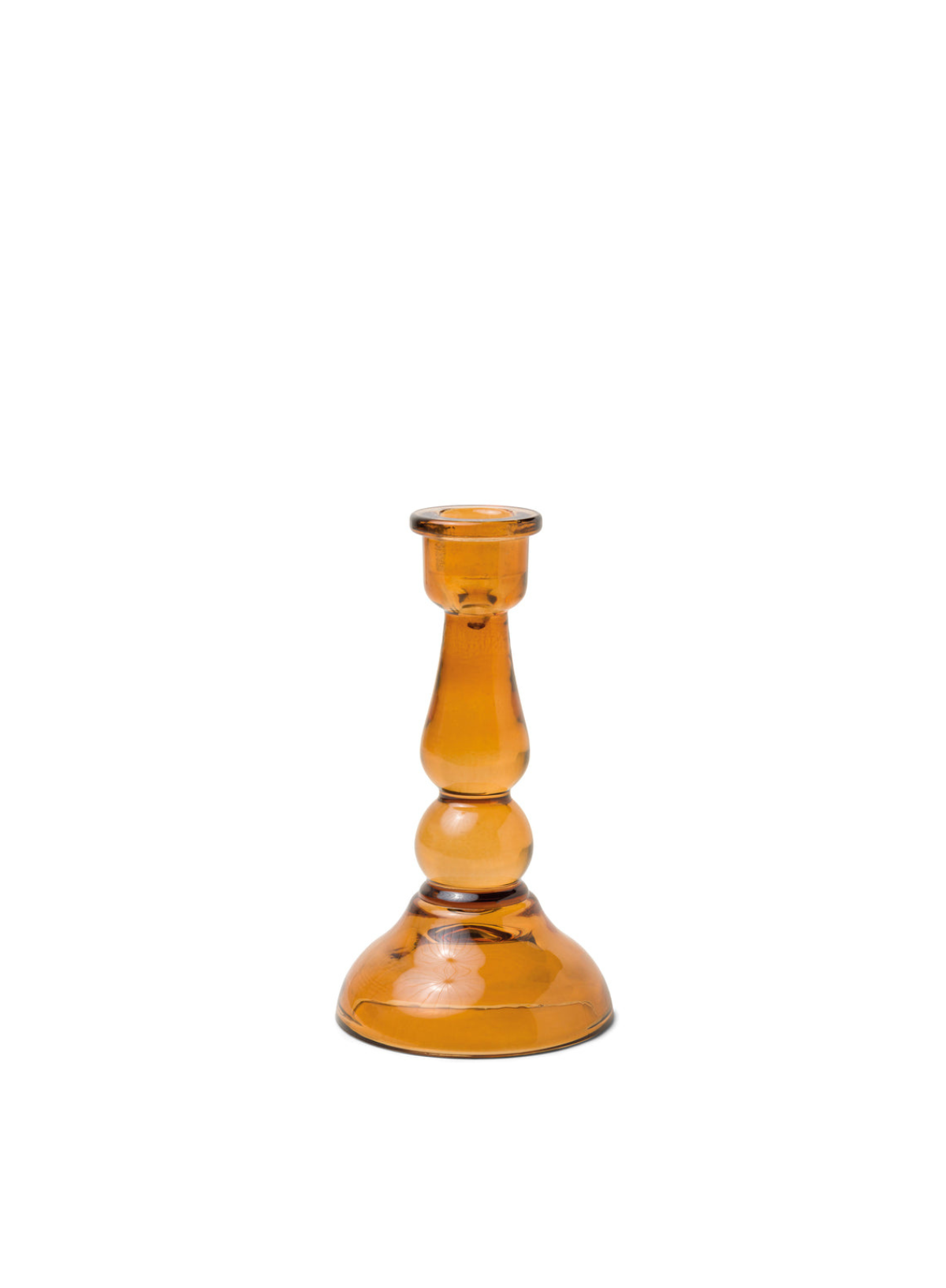 Amber Tall Glass Taper Holder