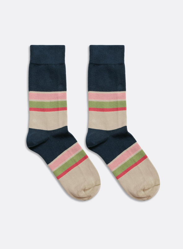 Stripe Socks in Navy Multi from Far Afield