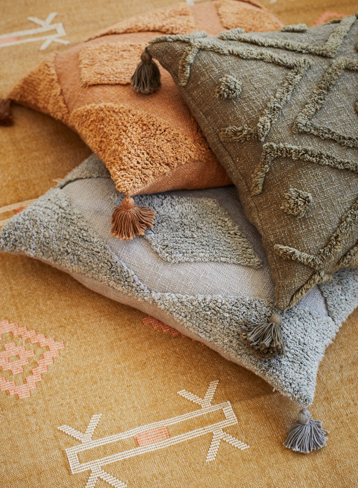 Cushion with TuftingTaupe. 50 x 50cm from Madam Stoltz