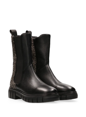 Tobi Leather Boot in Black/Pixel Black from Maruti