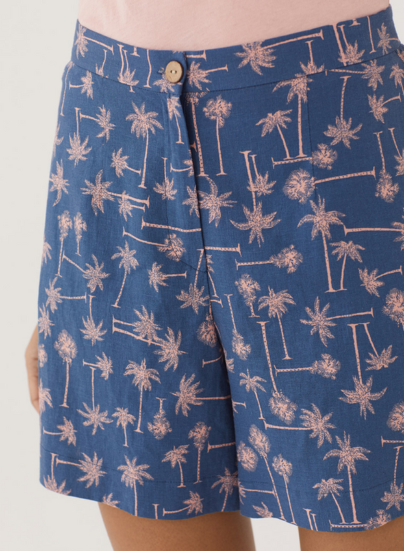 Palm Trees Print Linen Shorts from Nice Things