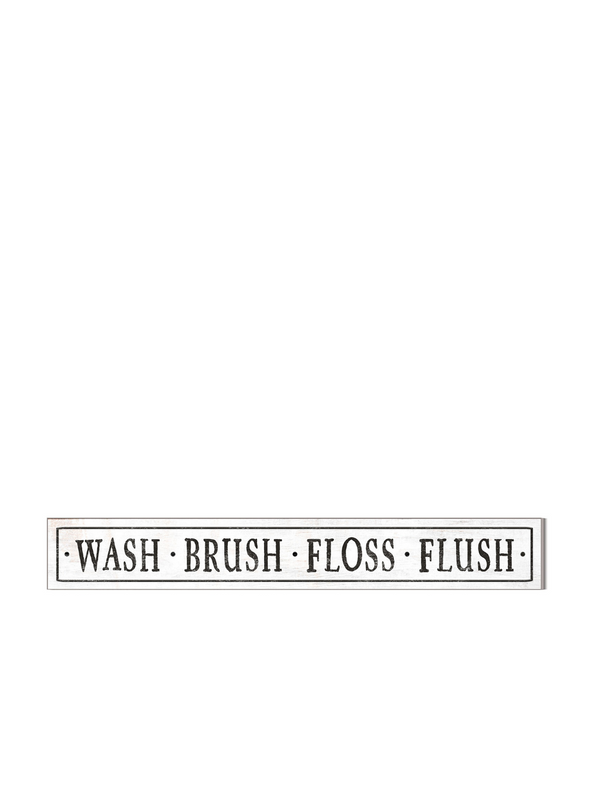 Wash Brush Floss Flush Door Plank Sign from Kindred Hearts