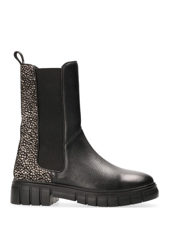 Tobi Leather Boot in Black/Pixel Black from Maruti