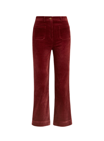 High Waisted Pants Corduroy in Beet Red from King Louie