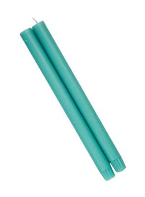 Paraffin Wax Dinner Candle in Turquoise from True Grace