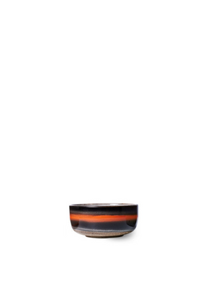 70's Ceramic Dessert Bowl in Black/Orange from HK Living