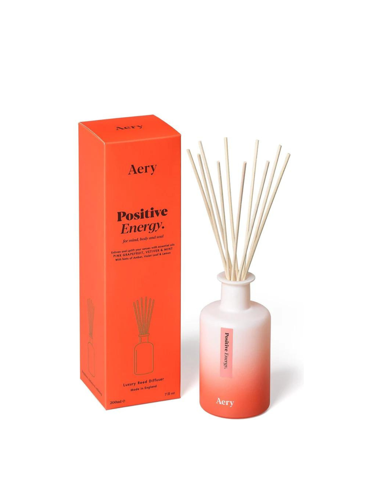 Positive Energy Reed Diffuser - Pink Grapefruit Vetiver & Mint from Aery Living