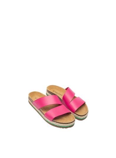 Leather Bio Sandals in Rouge Fushsia from Nice Things