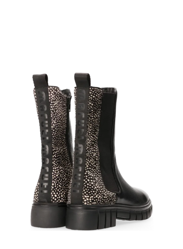 Tobi Leather Boot in Black/Pixel Black from Maruti