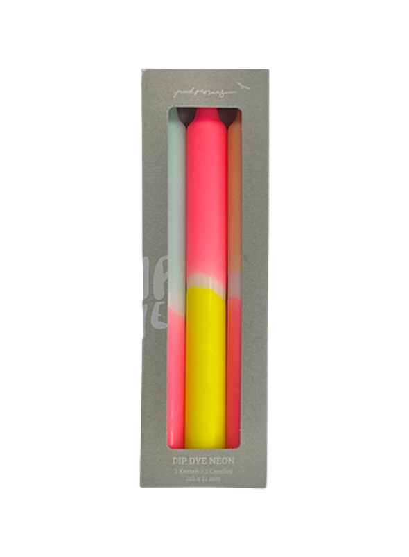 Dip Dye Neon Dinner Candles Sunshine club from Pink Stories