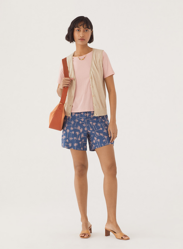 Palm Trees Print Linen Shorts from Nice Things