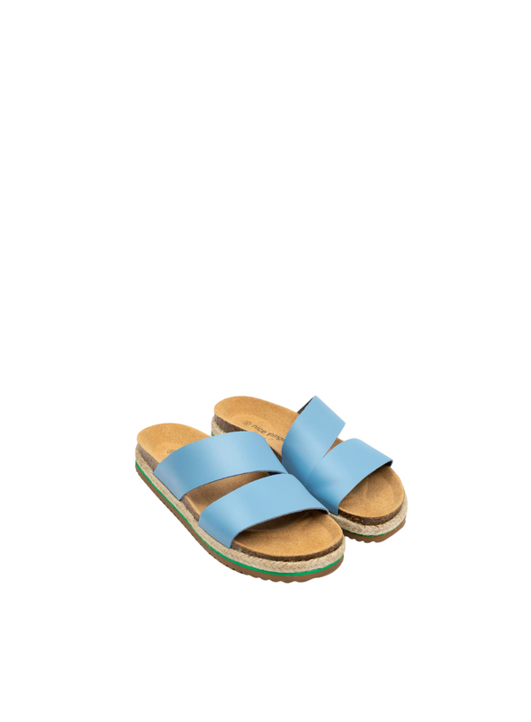 Leather Bio Sandals in Lavender Medium Blue from Nice Things